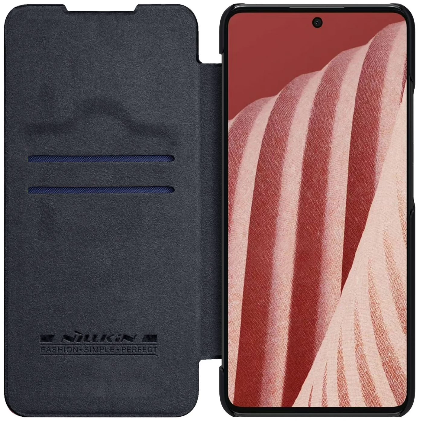 Samsung Galaxy A73 5G maciņš melns Nillkin Qin Leather  Pro