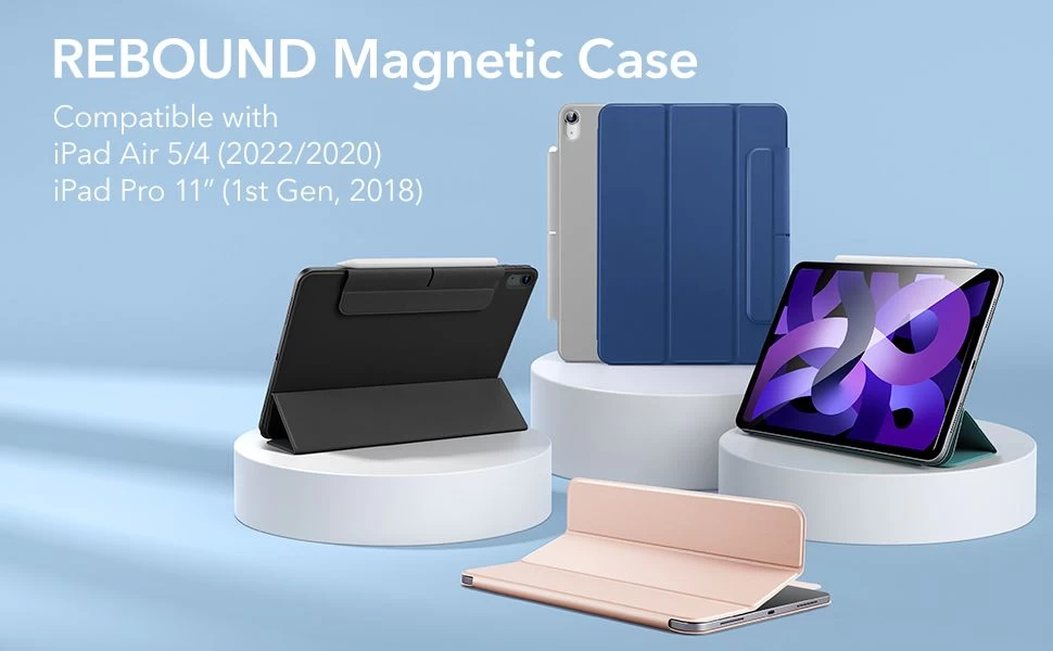 Apple iPad Air 5 (2022) tablet skal, fodral rosa ESR Rebound Magnetic