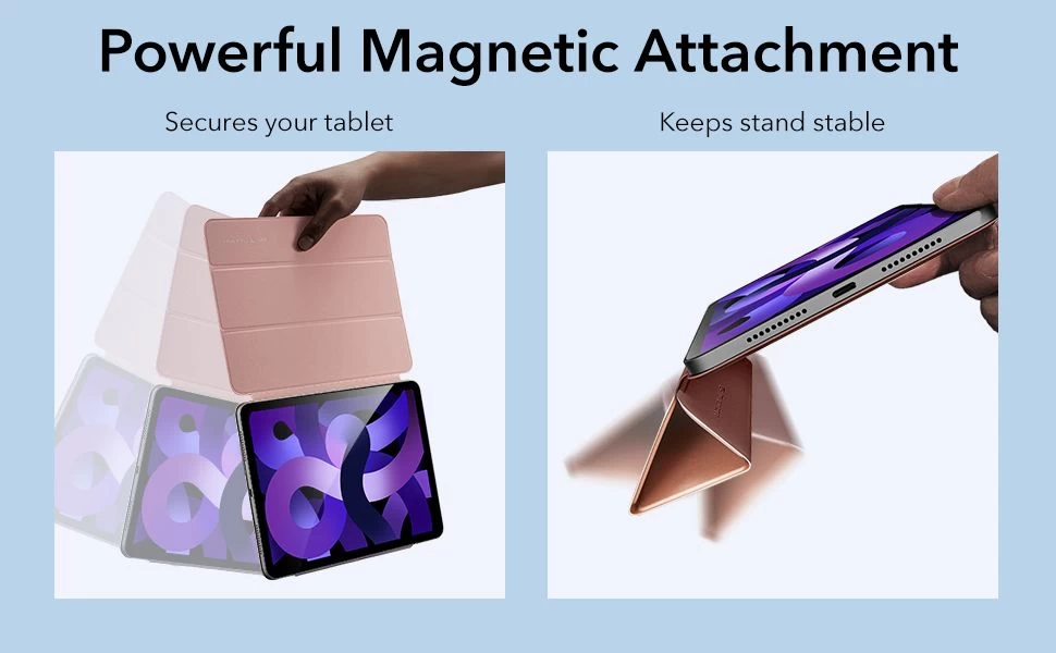 Apple iPad Air 5 (2022) tablet skal, fodral rosa ESR Rebound Magnetic