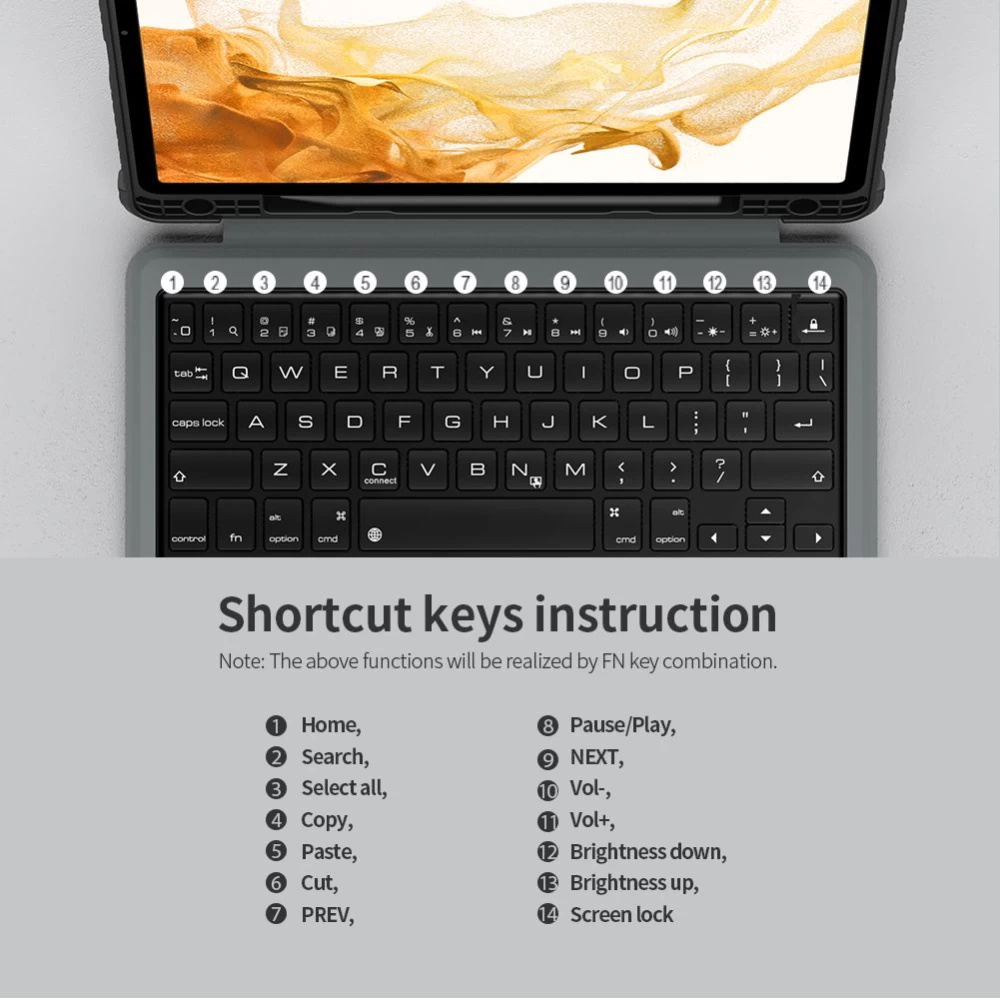 Samsung Galaxy Tab S8 maciņš melns Nillkin Bumper Combo Keyboard