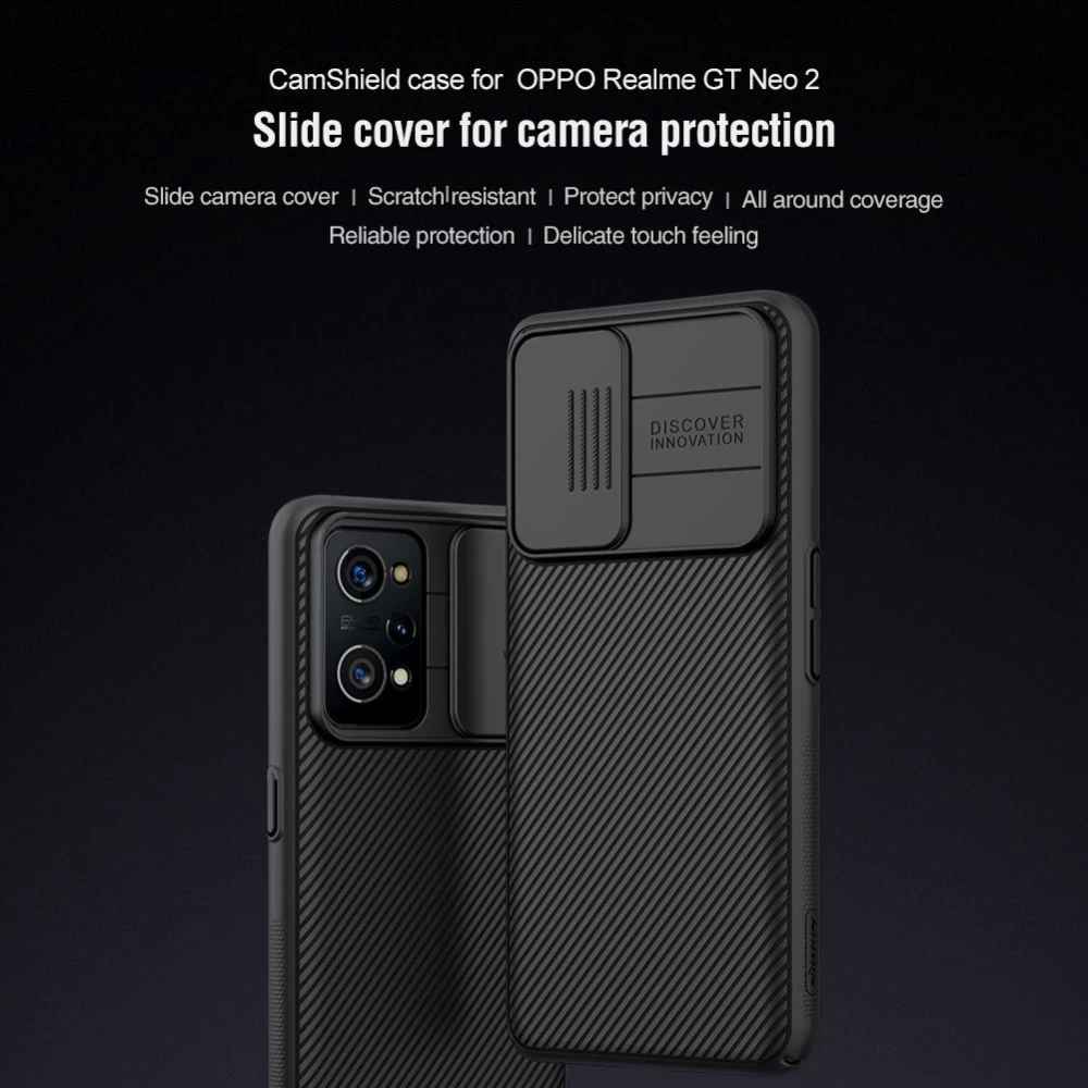 Oppo Realme GT Neo 2 vāciņš zils Nillkin CamShield / Q5 Pro 5G