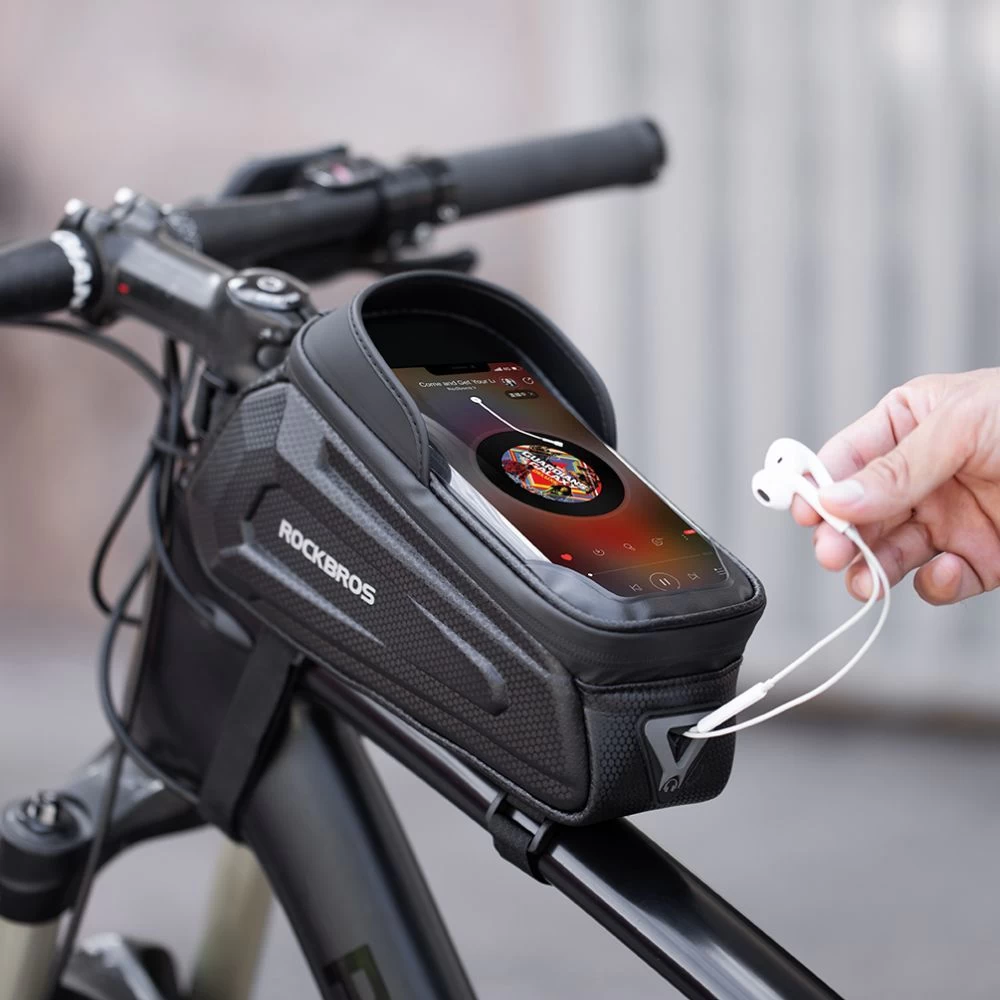 Mobilhållare för cykel  ROCKBROS Hardpouch Bike Mount M musta