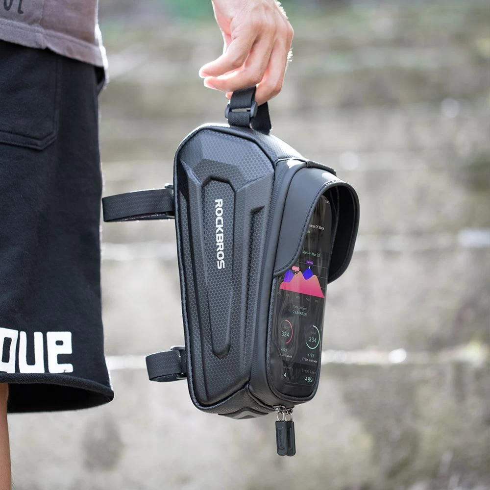 Mobilhållare för cykel  ROCKBROS Hardpouch Bike Mount M musta