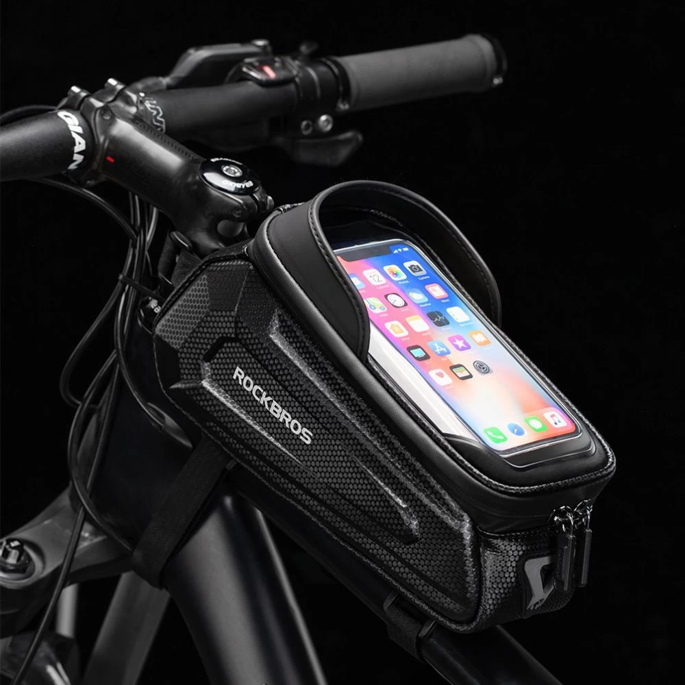 Mobilhållare för cykel  ROCKBROS Hardpouch Bike Mount M musta