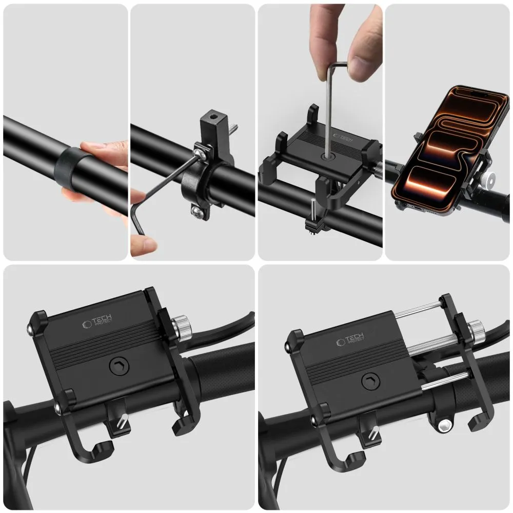 Velo telefona turētājs TECH-PROTECT V5 HANDLEBAR & STEM UNIVERSAL BIKE MOUNT Viedierīču melns