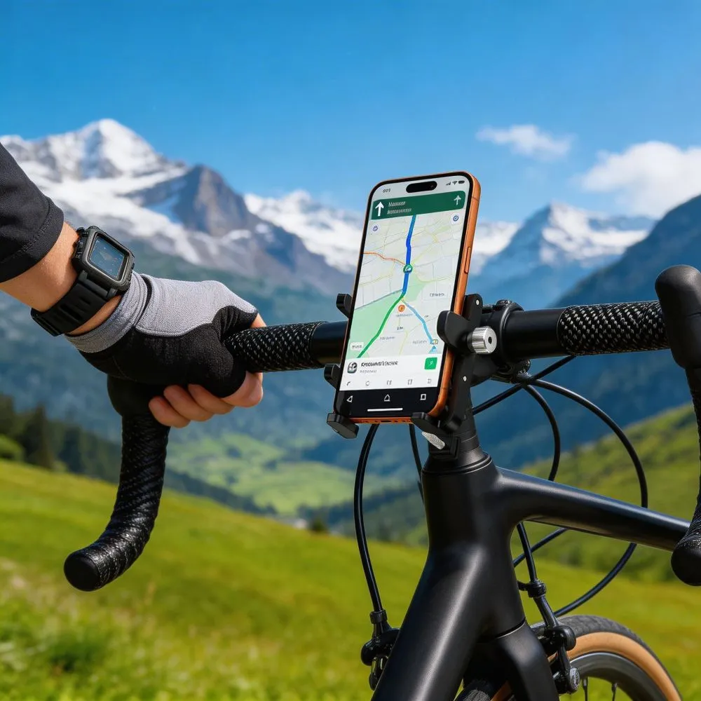 Velo telefona turētājs TECH-PROTECT V5 HANDLEBAR & STEM UNIVERSAL BIKE MOUNT Viedierīču melns