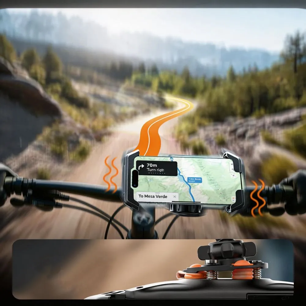 Velo telefona turētājs  TECH-PROTECT V6 UNIVERSAL BIKE & MOTORCYCLE MOUNT Viedierīču  melns