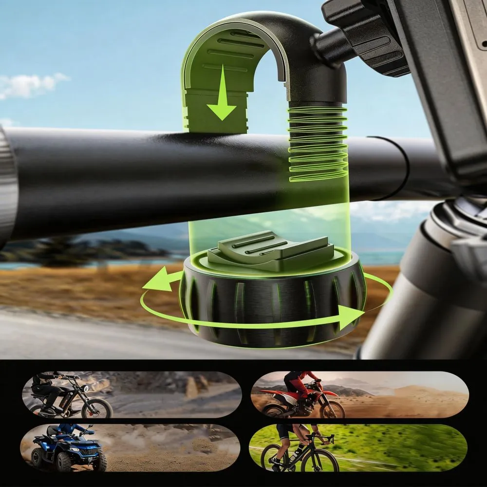 Velo telefona turētājs  TECH-PROTECT V6 UNIVERSAL BIKE & MOTORCYCLE MOUNT Viedierīču  melns