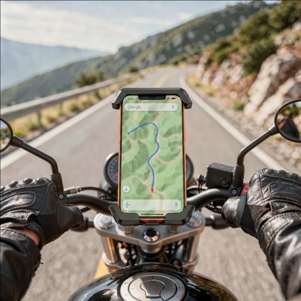 Velo telefona turētājs  TECH-PROTECT V6 UNIVERSAL BIKE & MOTORCYCLE MOUNT Viedierīču  melns