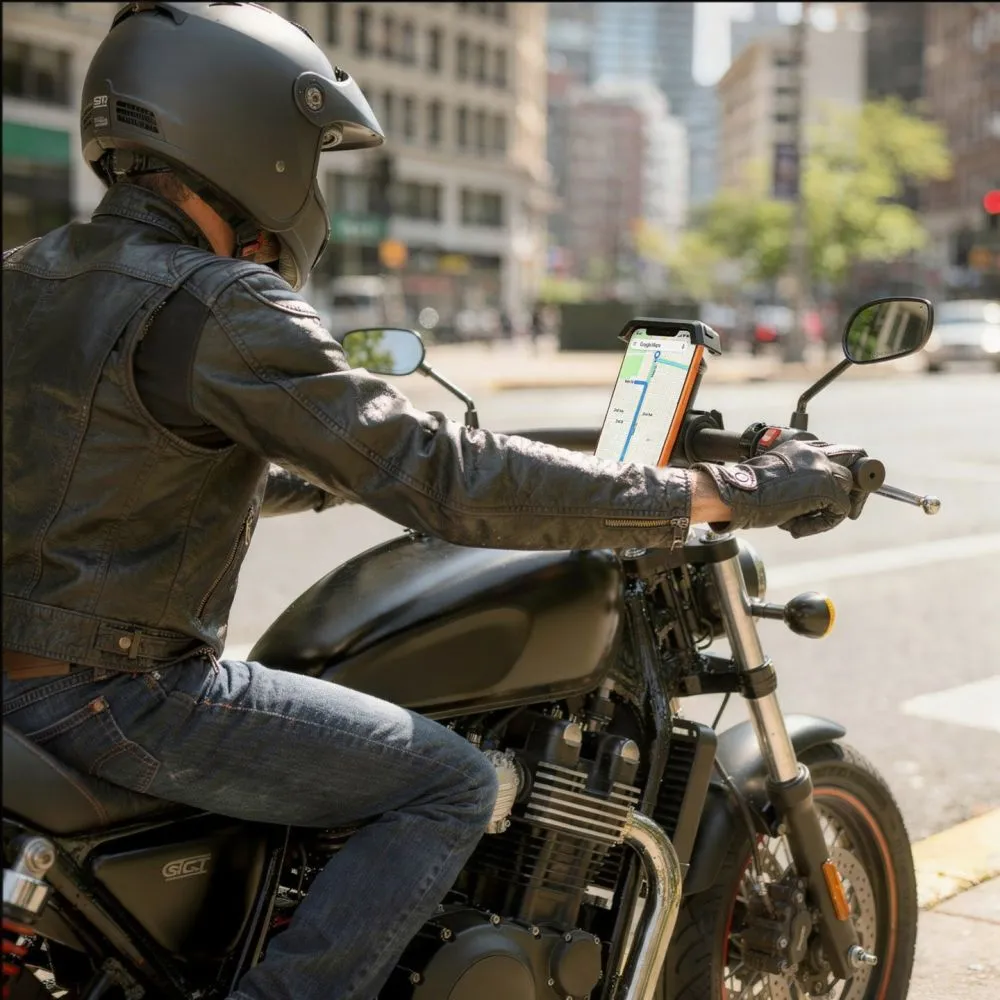 Velo telefona turētājs  TECH-PROTECT V6 UNIVERSAL BIKE & MOTORCYCLE MOUNT Viedierīču  melns