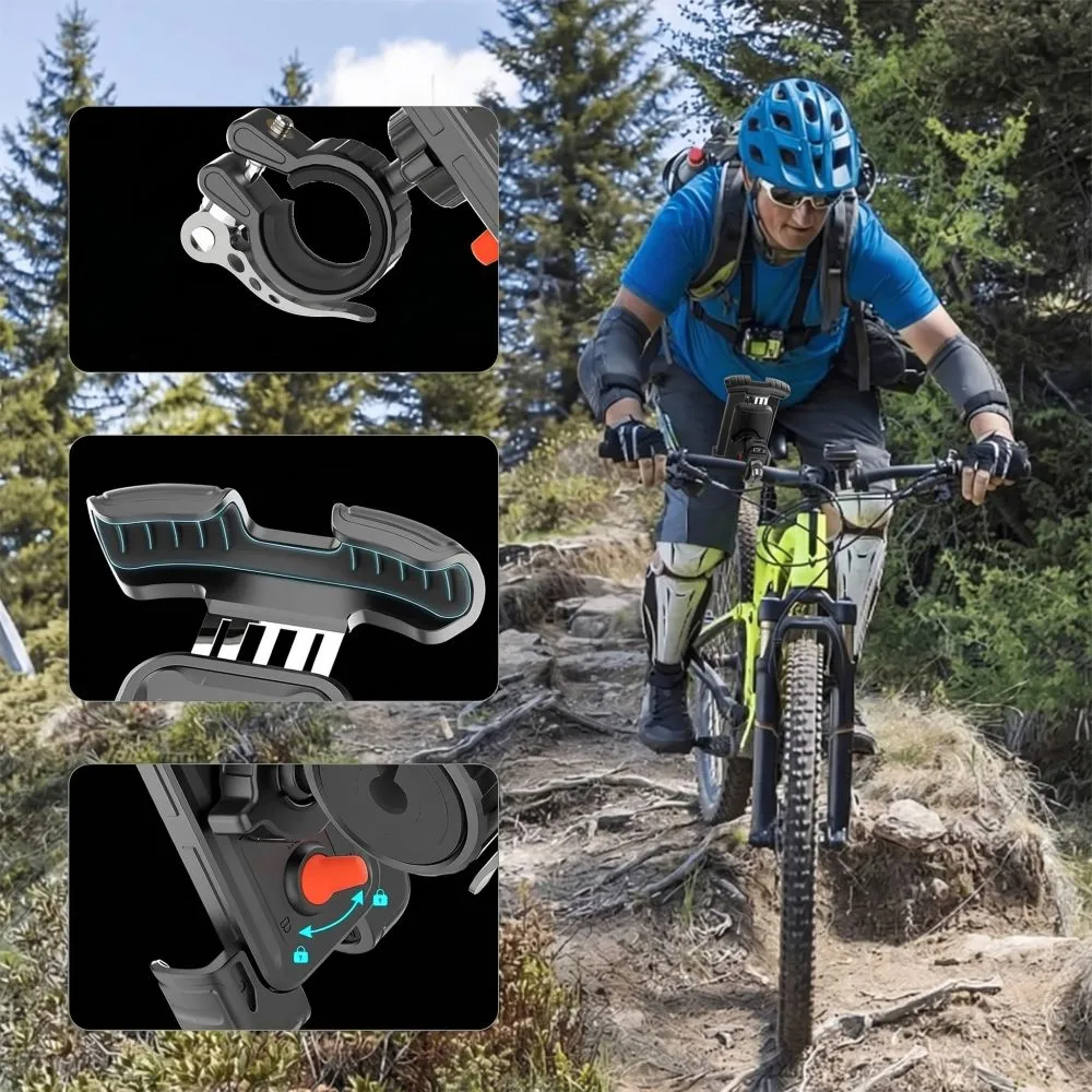 Velo telefona turētājs  TECH-PROTECT V7 UNIVERSAL BIKE & MOTORCYCLE MOUNT Viedierīču  melns