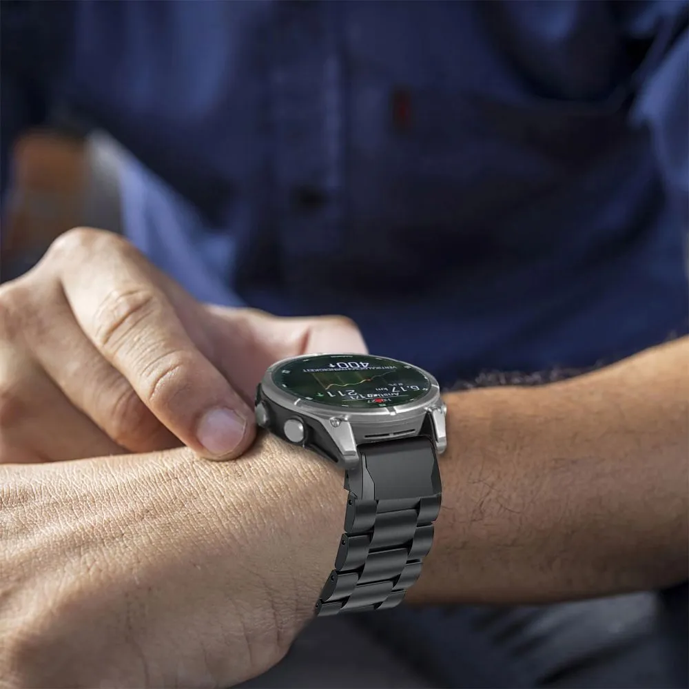 Garmin Fenix 6 PRO / 7 8 (47 MM) siksniņa melns TECH-PROTECT STAINLESS 5 E