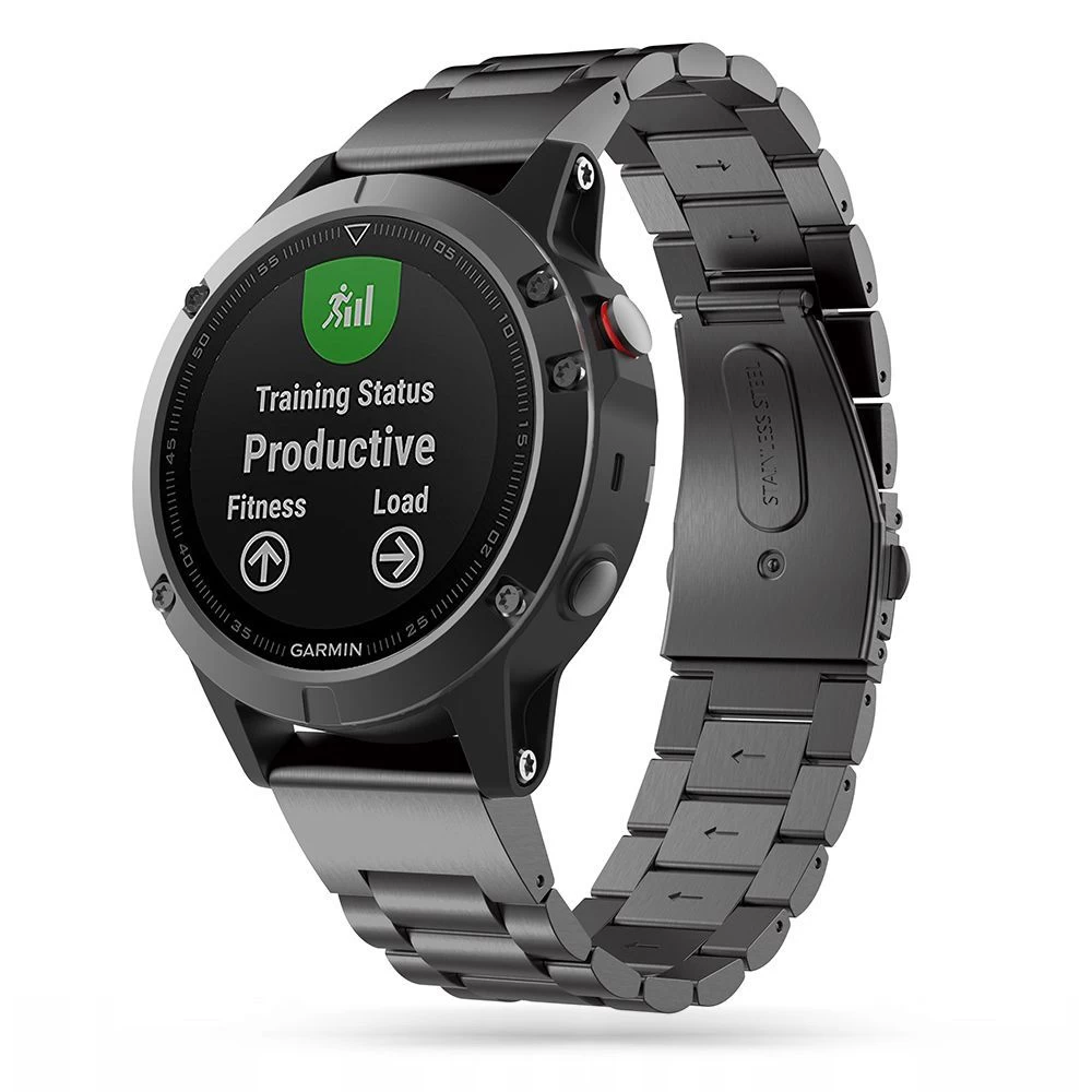 Garmin Fenix 6 PRO / 7 8 (47 MM) siksniņa melns TECH-PROTECT Stainless 5 (22mm)