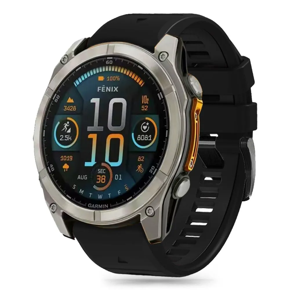 Garmin Fenix 6 PRO / 7 8 (47 MM) siksniņa melns TECH-PROTECT SILICONE LINE 5 E
