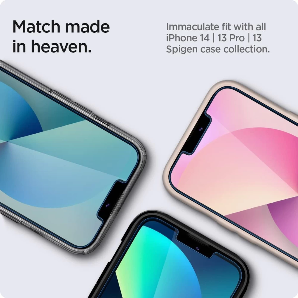 Apple iPhone 14 apsauginis stiklas  SPIGEN GLAS.TR EZ-FIT (2-pack)