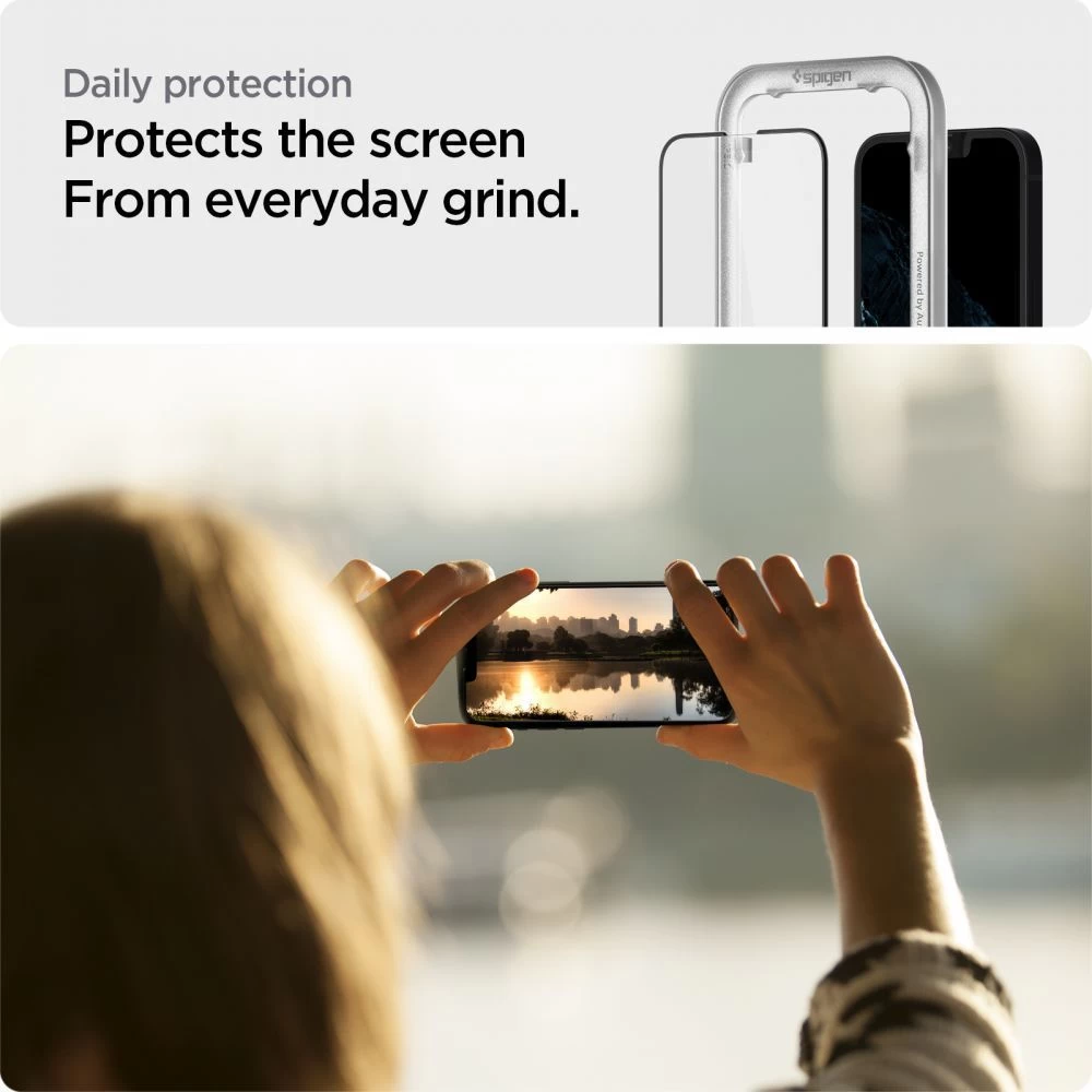 Apple iPhone 14 apsauginis stiklas  SPIGEN ALM GLASS FC