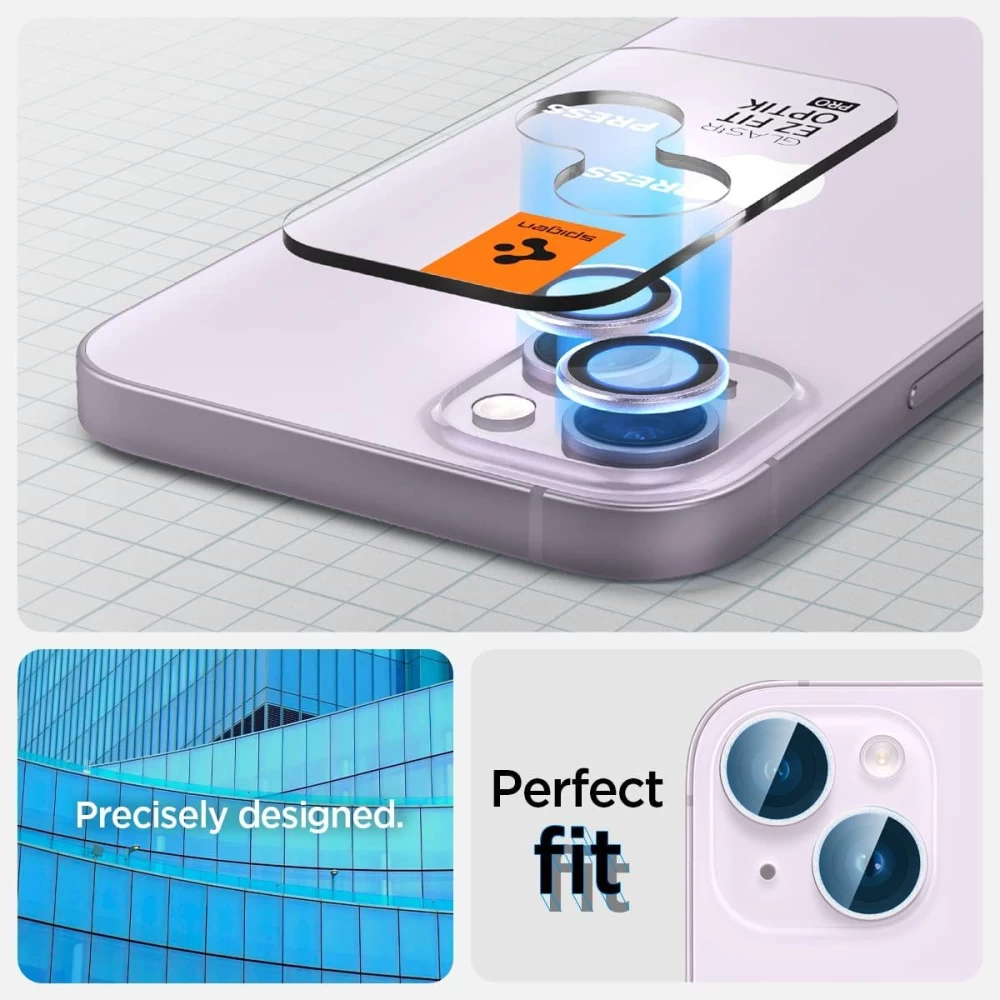 Apple iPhone 14 apsauginis stiklas  SPIGEN OPTIK.TR EZ FIT CAMERA PROTECTOR (2-pack)