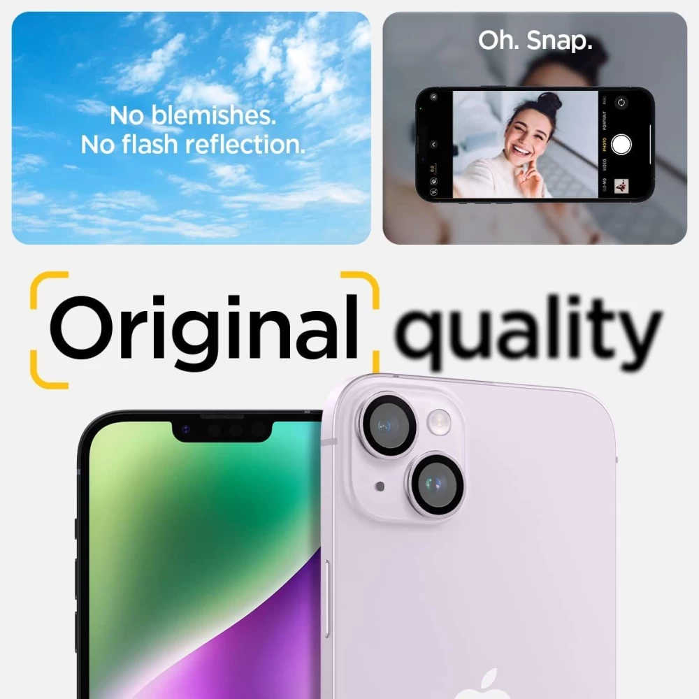 Apple iPhone 14 apsauginis stiklas  SPIGEN OPTIK.TR EZ FIT CAMERA PROTECTOR (2-pack)