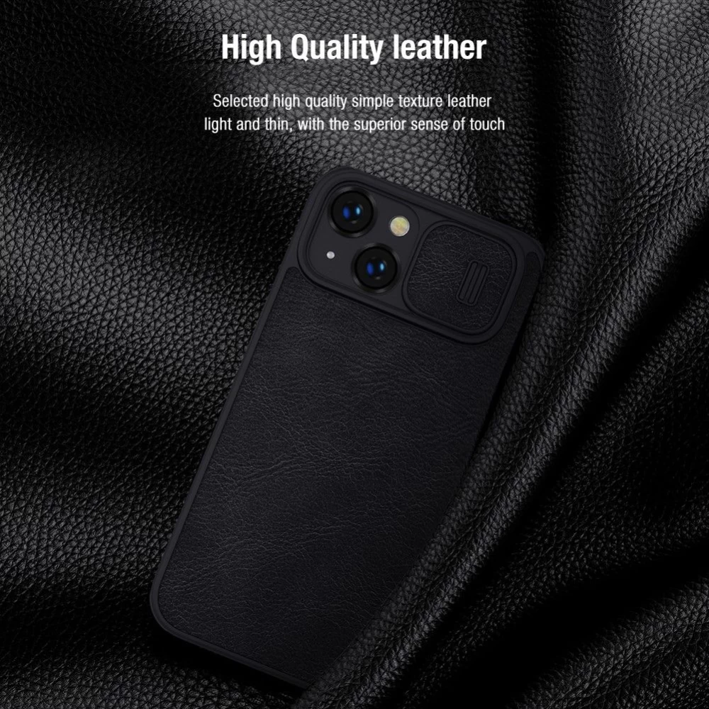Apple iPhone 14 suojakotelo ruskea Nillkin Qin Pro Leather