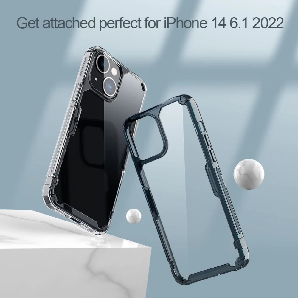 Apple iPhone 14 suojakuori läpinäkyvä sininen Nillkin TPU Pro