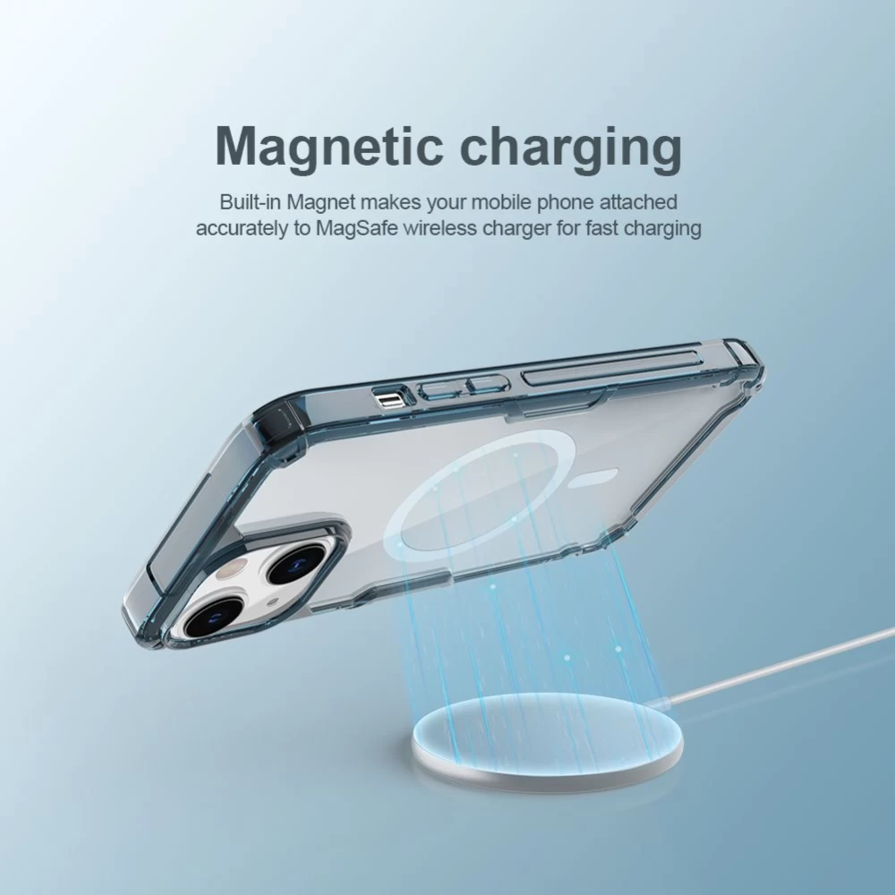 Apple iPhone 14 suojakuori läpinäkyvä sininen Nillkin TPU Pro Magnetic
