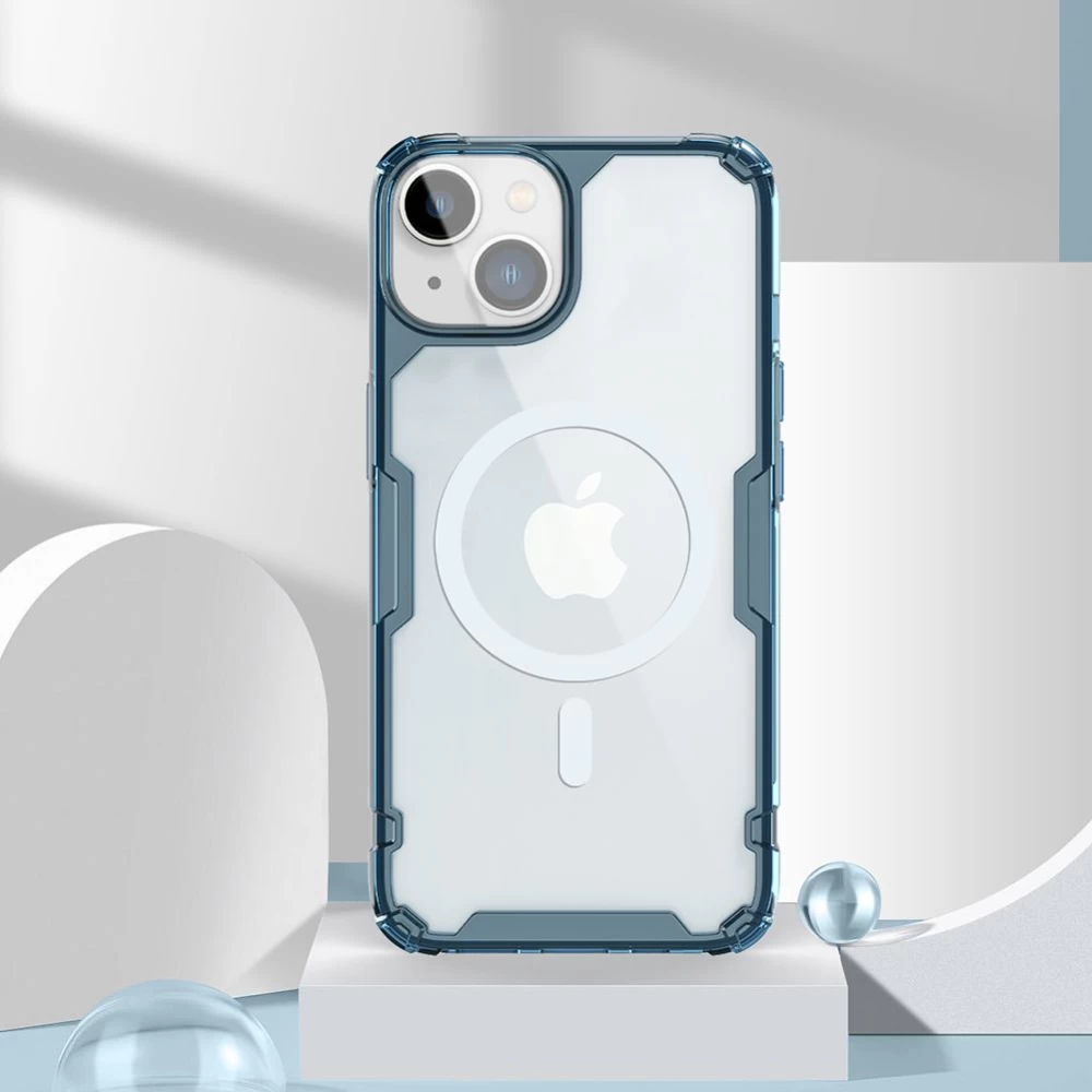 Apple iPhone 14 suojakuori läpinäkyvä sininen Nillkin TPU Pro Magnetic