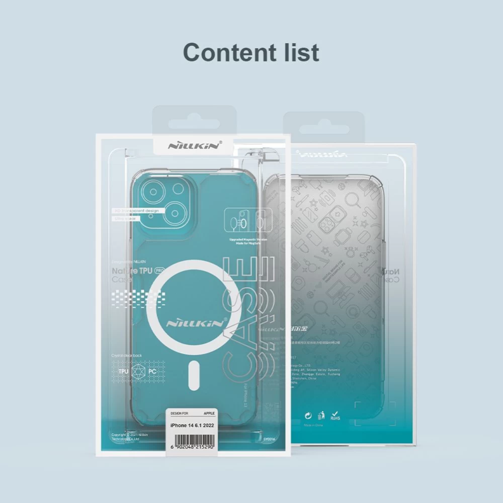 Apple iPhone 14 suojakuori läpinäkyvä sininen Nillkin TPU Pro Magnetic