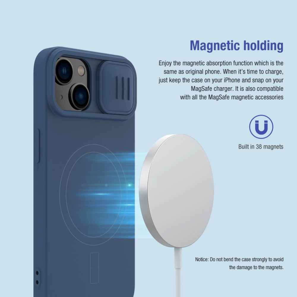 Apple iPhone 14 suojakuori  Nillkin CamShield Silky Magnetic Silicon