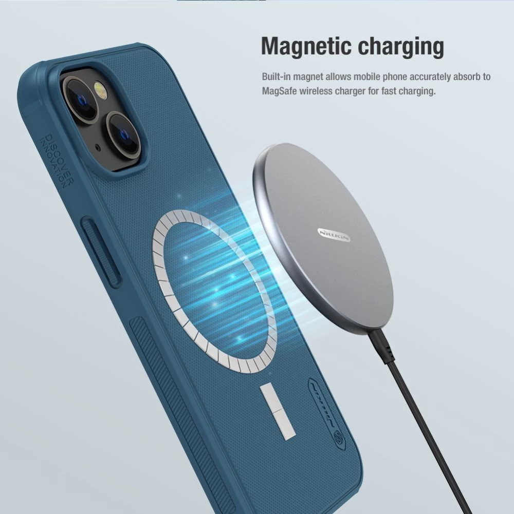 Apple iPhone 14 suojakuori musta Nillkin Super Frosted Shield Magnetic