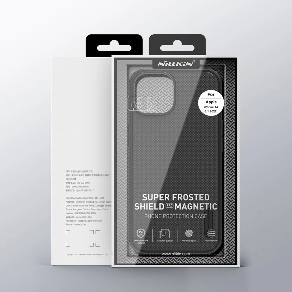 Apple iPhone 14 suojakuori musta Nillkin Super Frosted Shield Magnetic