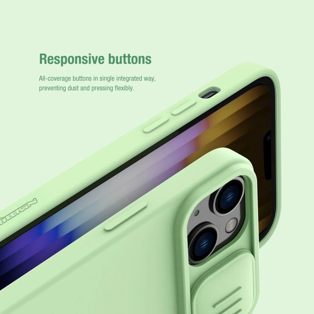 Apple iPhone 14 suojakuori musta Nillkin CamShield Silky Silicon