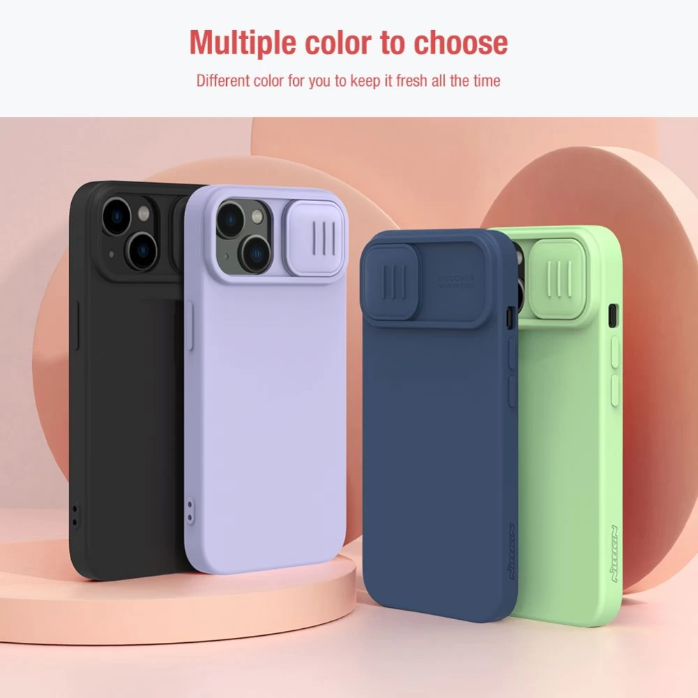 Apple iPhone 14 suojakuori musta Nillkin CamShield Silky Silicon