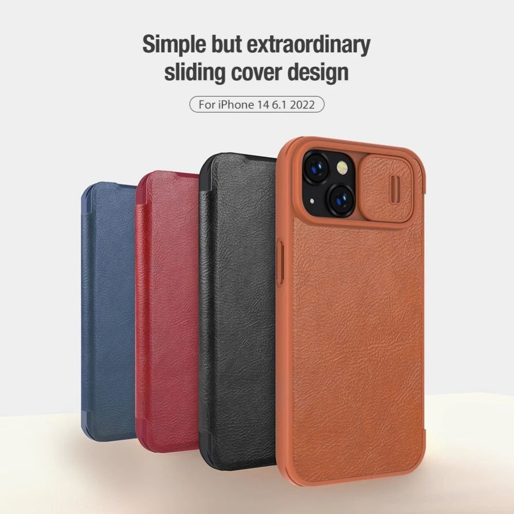 Apple iPhone 14 suojakotelo musta Nillkin Qin Pro Leather
