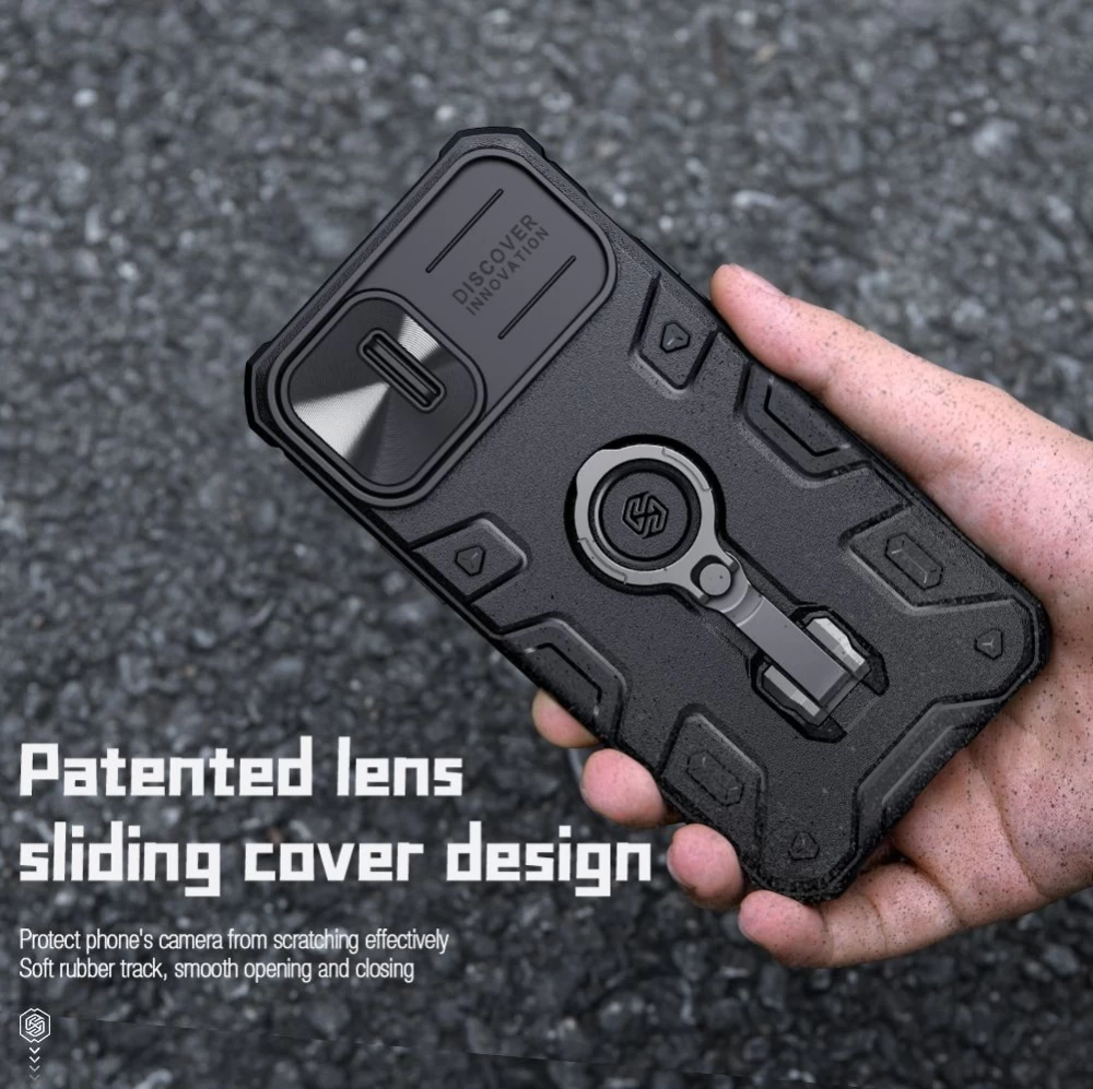 Apple iPhone 14 suojakuori musta Nillkin CamShield Armor Pro