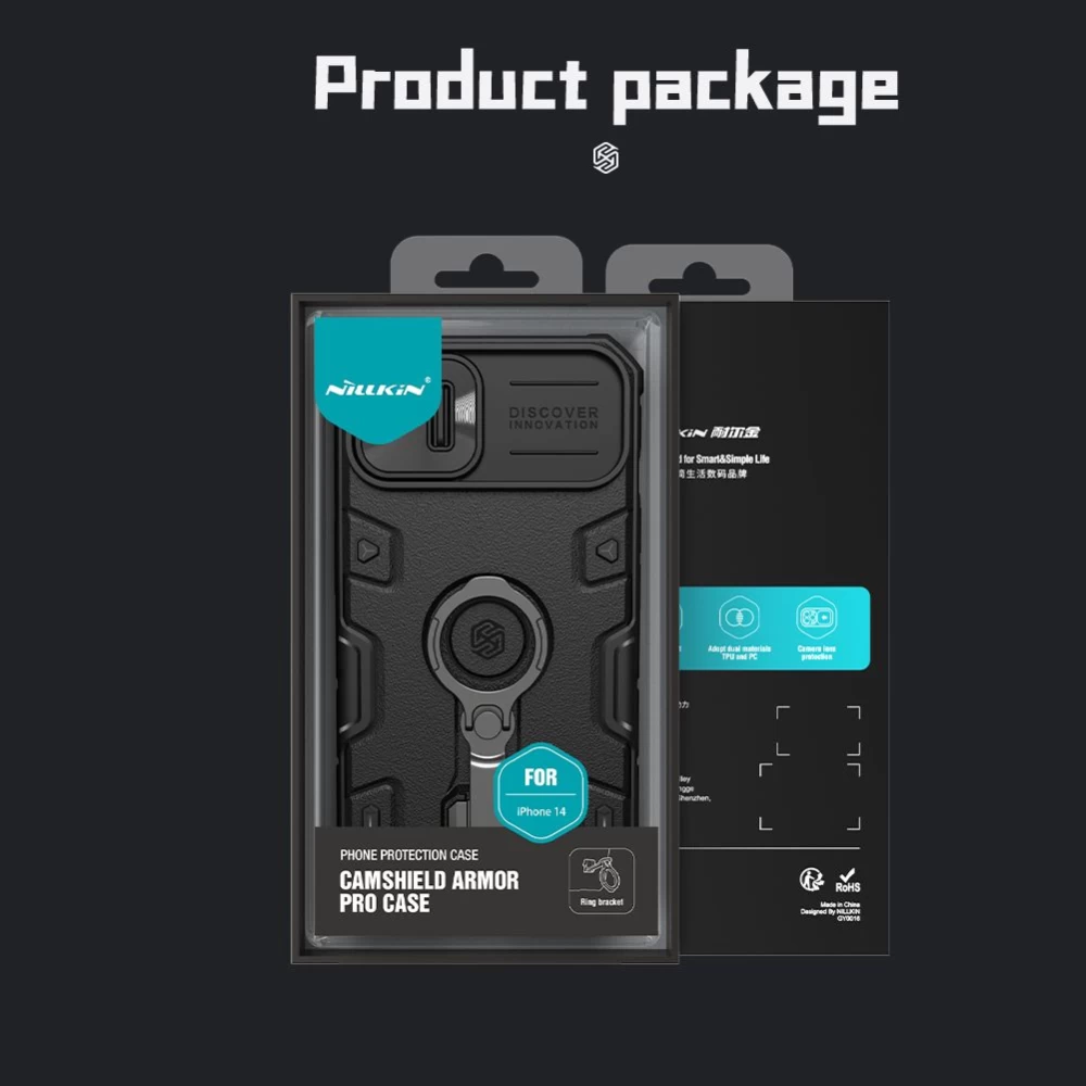 Apple iPhone 14 suojakuori musta Nillkin CamShield Armor Pro