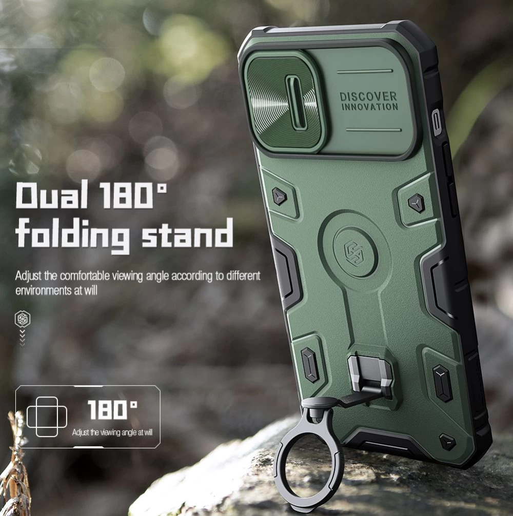 Apple iPhone 14 suojakuori musta Nillkin CamShield Armor Pro Magnetic