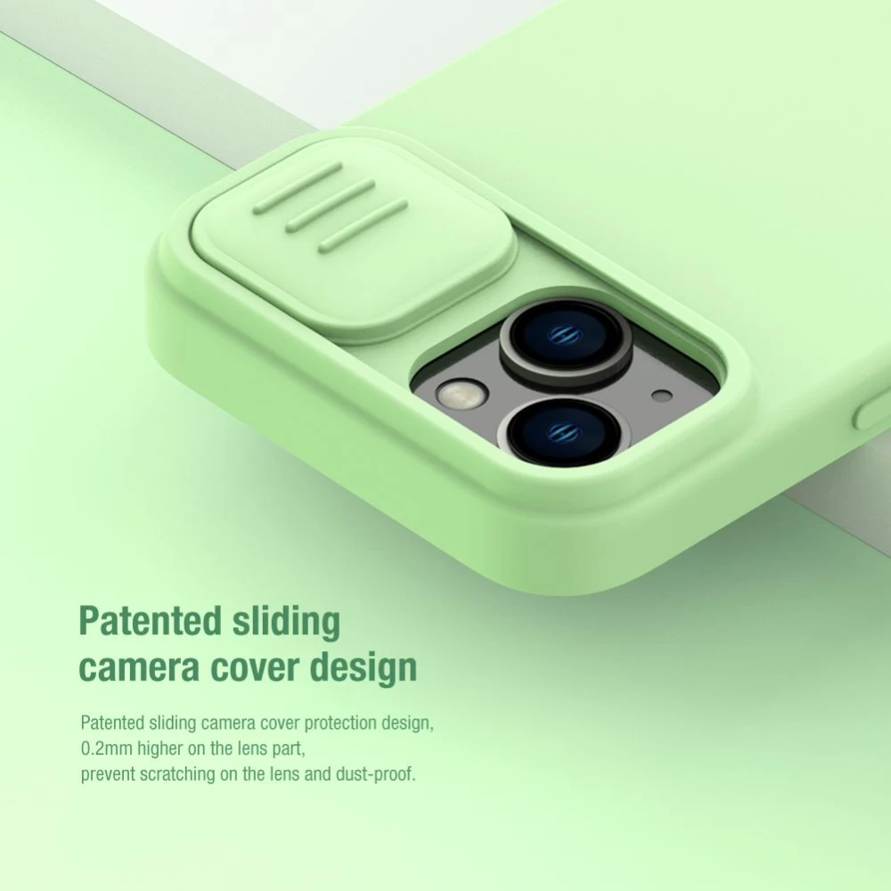 Apple iPhone 14 suojakuori musta Nillkin CamShield Silky Magnetic Silicon