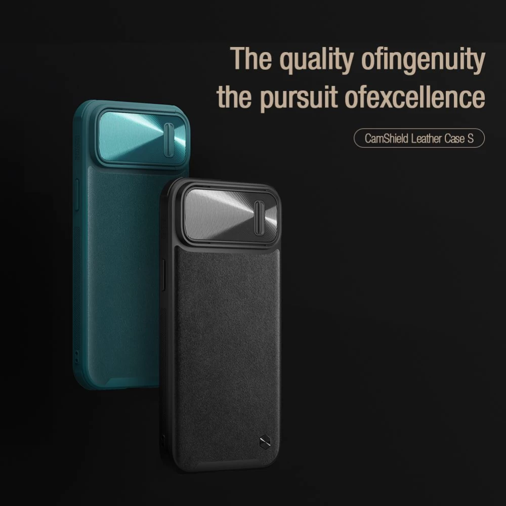 Apple iPhone 14 suojakuori musta NILLKIN CAMSHIELD LEATHER S