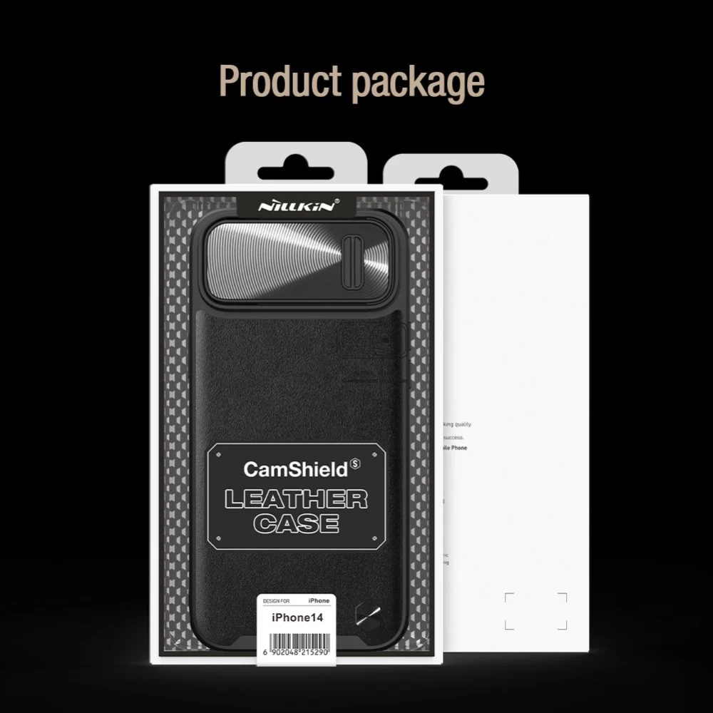 Apple iPhone 14 suojakuori musta NILLKIN CAMSHIELD LEATHER S