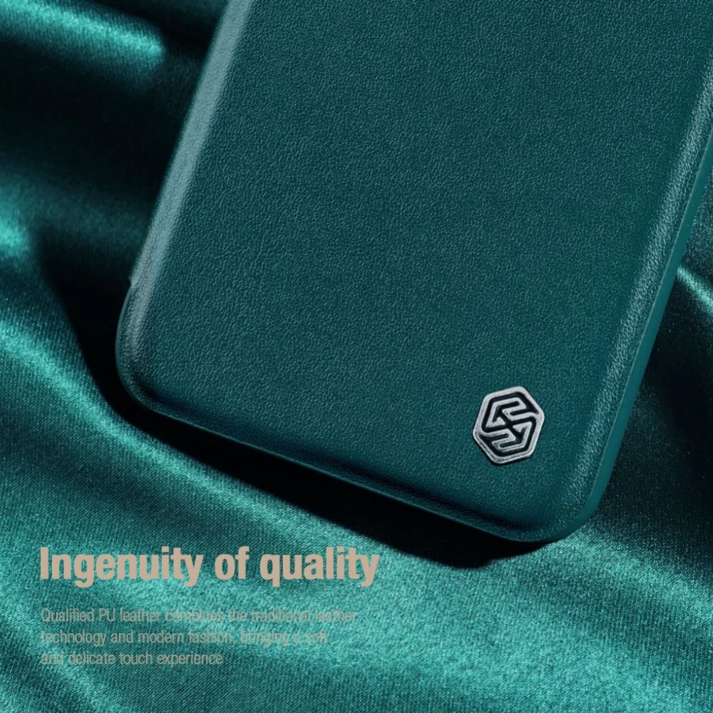 Apple iPhone 14 suojakotelo harmaa Nillkin Qin Pro Leather (Cloth Version)