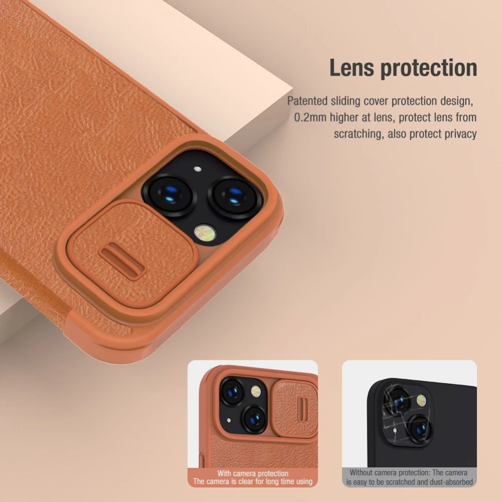 Apple iPhone 14 suojakotelo punainen Nillkin Qin Pro Leather