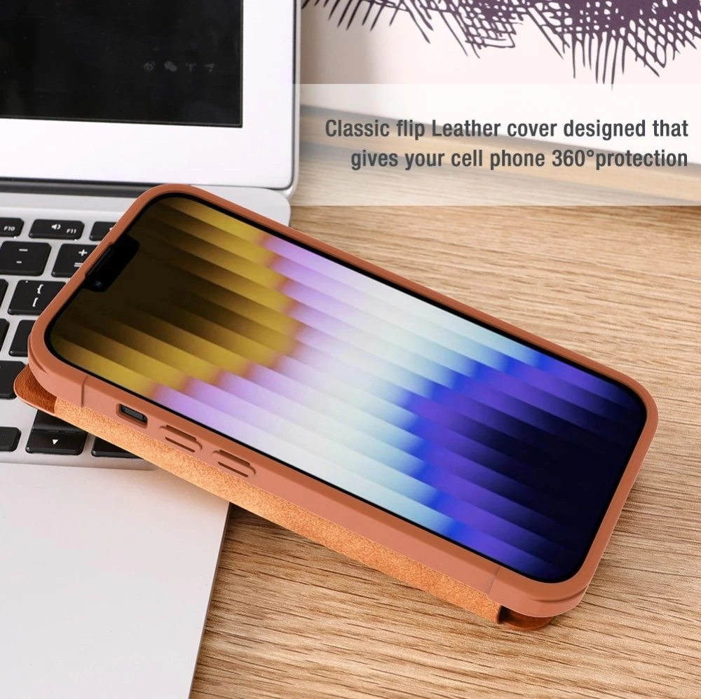 Apple iPhone 14 suojakotelo punainen Nillkin Qin Pro Leather