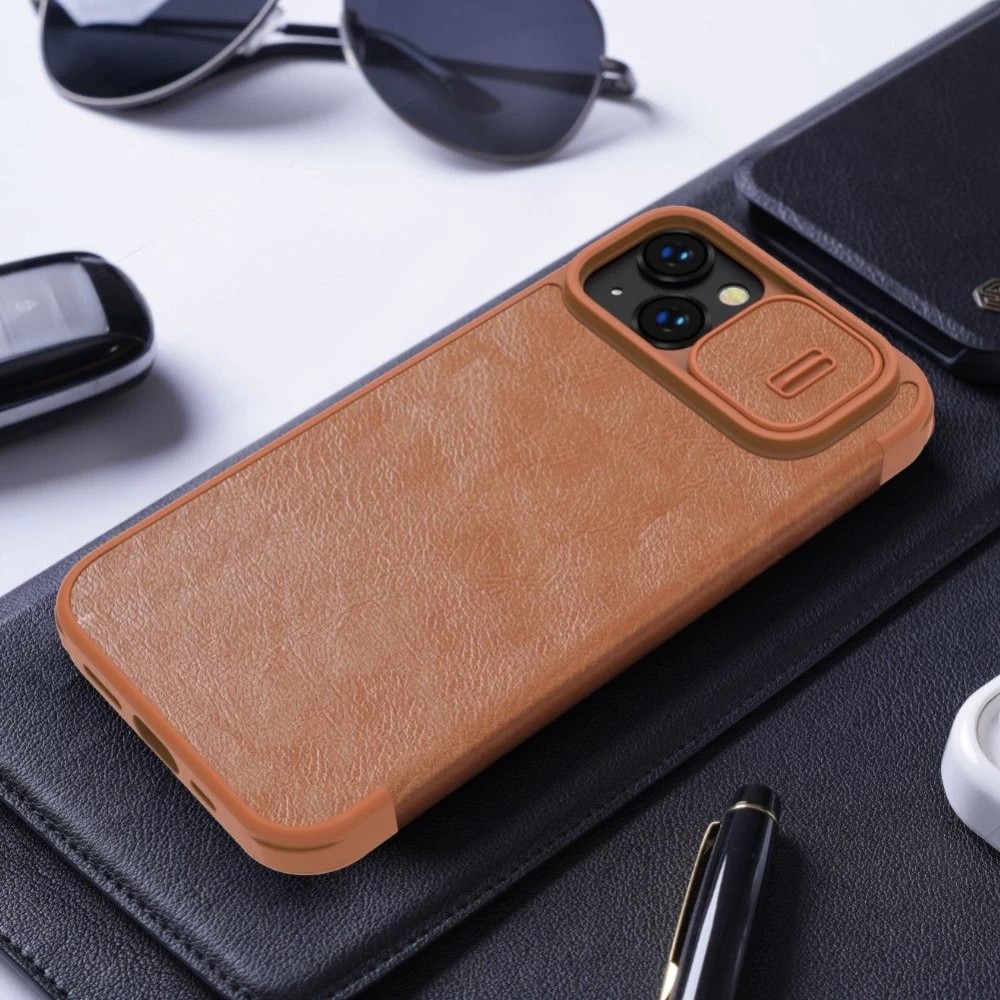 Apple iPhone 14 suojakotelo punainen Nillkin Qin Pro Leather