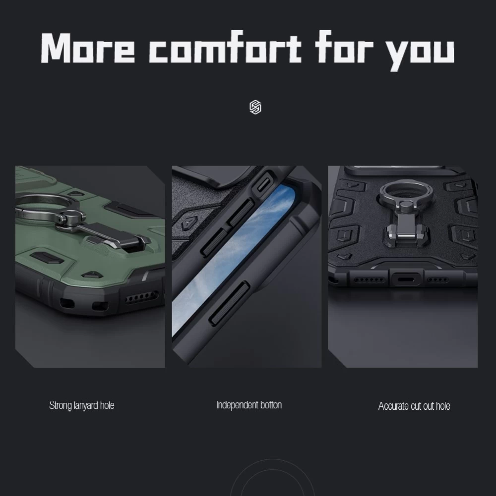 Apple iPhone 14 suojakuori vihreä Nillkin CamShield Armor Pro Magnetic