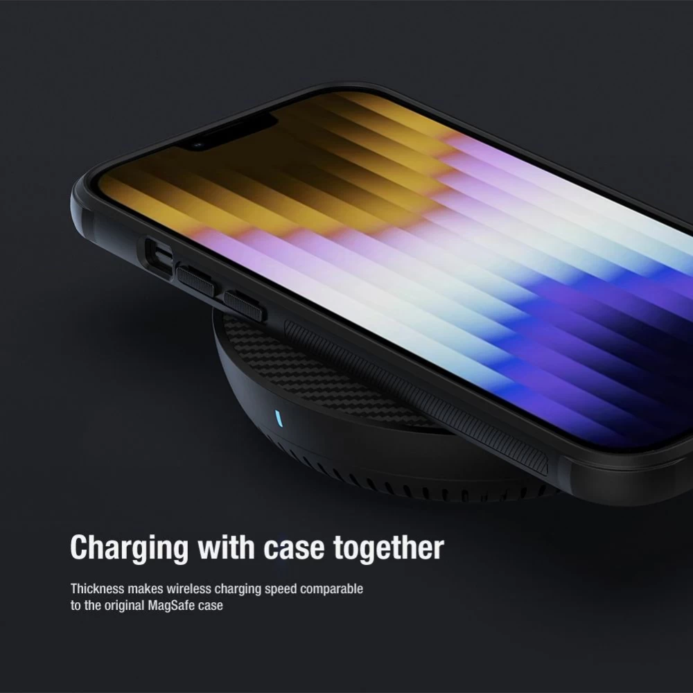 Apple iPhone 14 suojakuori sininen Nillkin Super Frosted Shield Magnetic