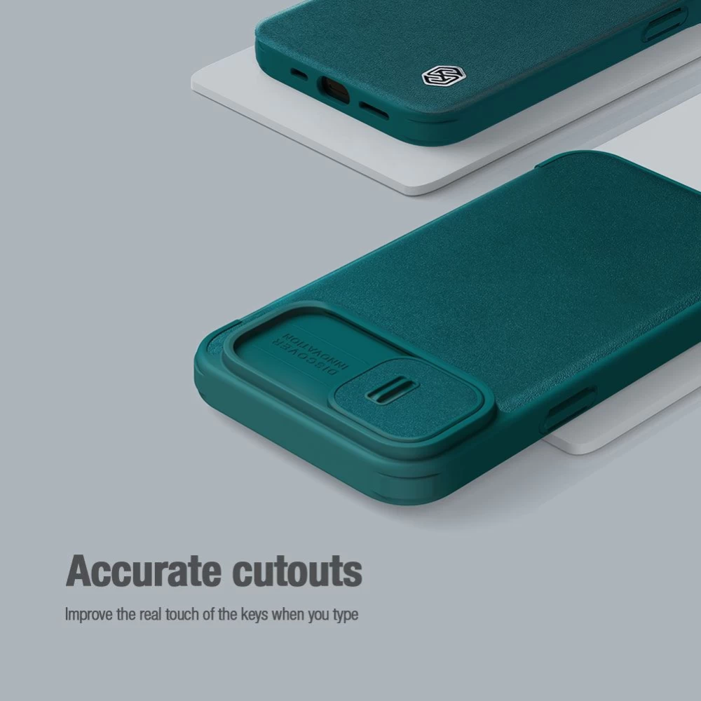 Apple iPhone 14 suojakotelo sininen Nillkin Qin Pro Leather (Cloth Version)
