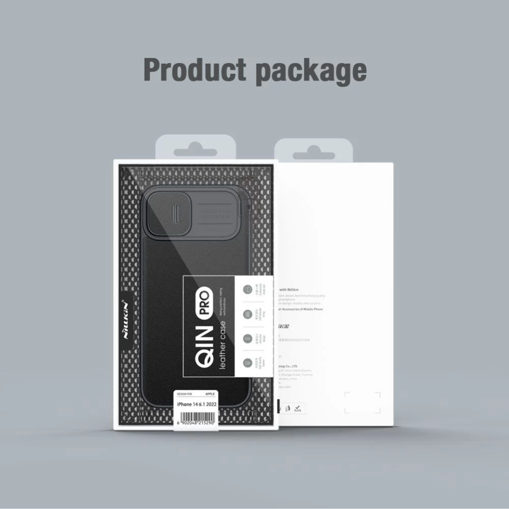 Apple iPhone 14 suojakotelo sininen Nillkin Qin Pro Leather (Cloth Version)