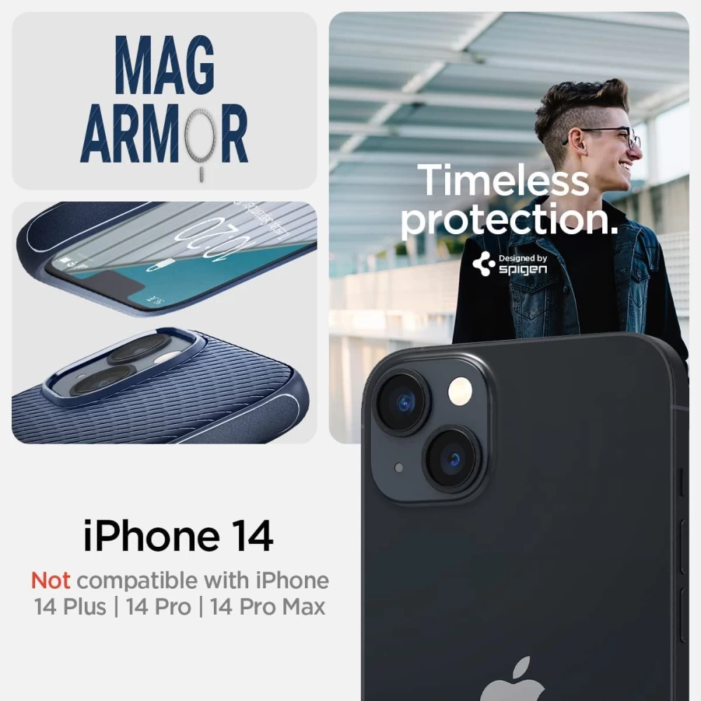Apple iPhone 14 suojakuori sininen SPIGEN MAG ARMOR