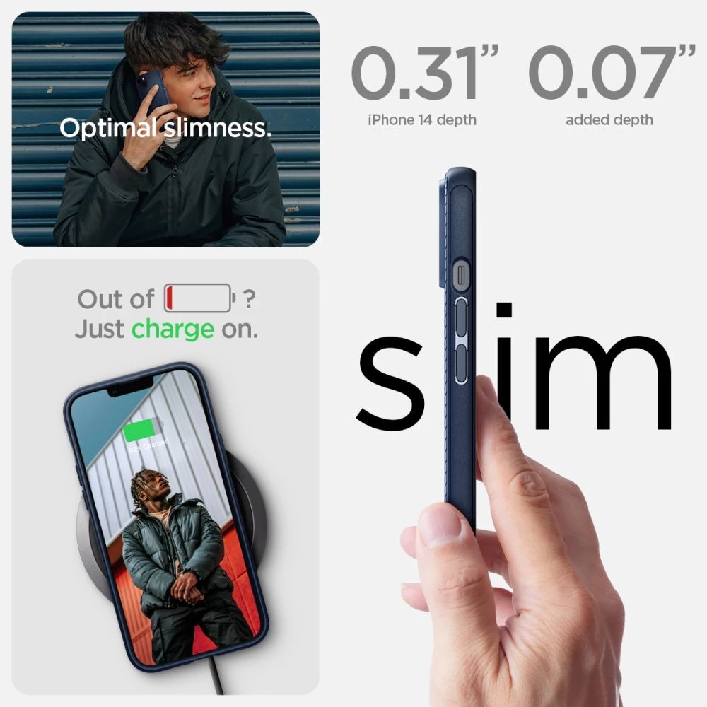 Apple iPhone 14 suojakuori sininen SPIGEN MAG ARMOR