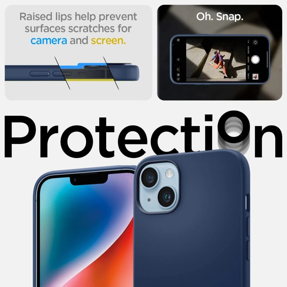 Apple iPhone 14 ümbris sinine SPIGEN SILICONE FIT MAG MAGSAFE